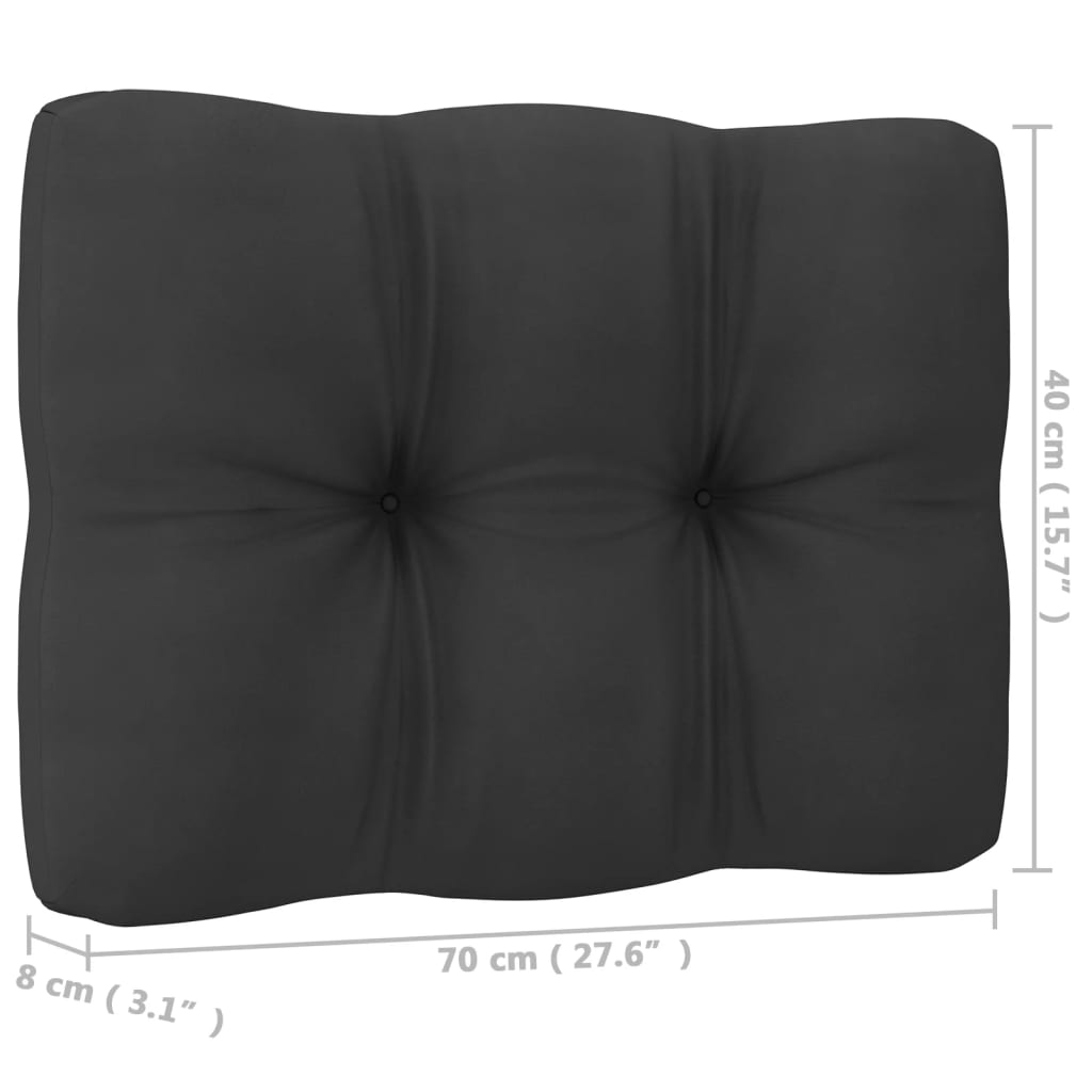 10-tlg. Garten-Lounge-Set mit Kissen Schwarz Kiefer Massivholz